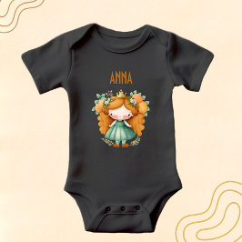 Princess med orange och blommor t shirt