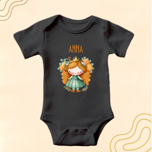 Princess med orange och blommor t shirt
