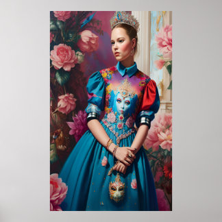 Princess med silver krona poster