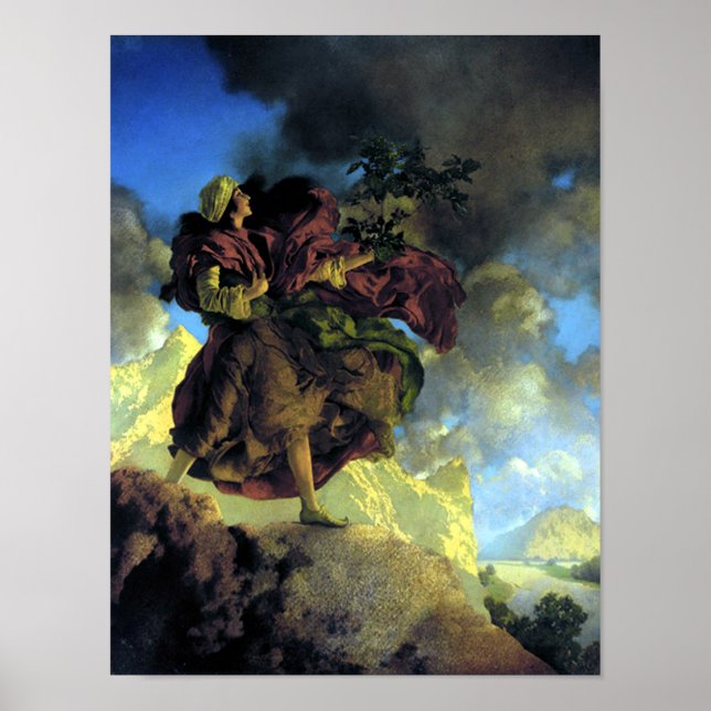 Princess med singing Träd av Maxfield Parrish Poster (Framsidan)