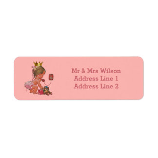 Princess Mobil Teddy Suitcase Baby Shower Returadress Etikett