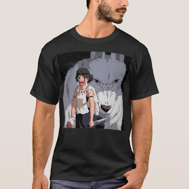 Princess Mononoke Draw Varg T Shirt (Framsida)