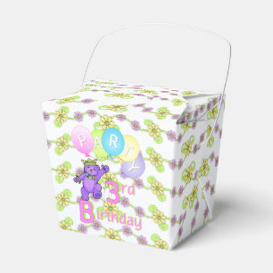 Princess Nalle 3rd Birthday Party Anpassningsbar Presentaskar