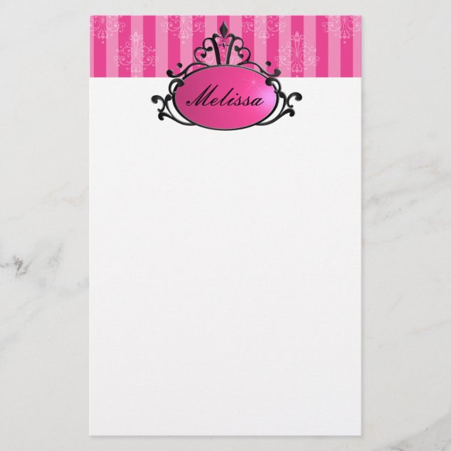 Princess Namn Filigree Brevpapper (Framsida)