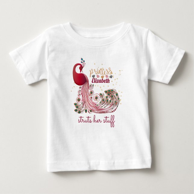 Princess (NAMN) Peacock stärker hennes Saker - Sho T Shirt (Framsida)