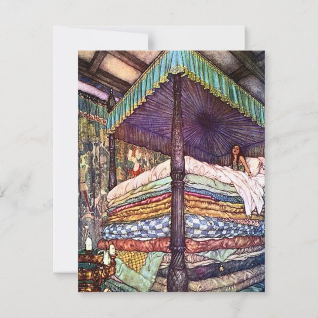 Princess och ärtainbjudan inbjudningar (Framsida)