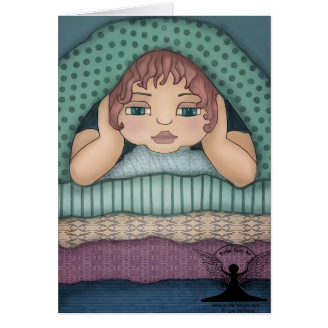 Princess och ärtan hälsningskort (Framsidan)