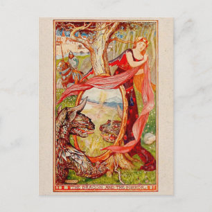 Princess och Dragon Illustrated Vykort