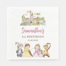 Princess och Knight Birthday Standard Luncheon