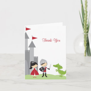 Princess- och Knight Note Card Tack Kort