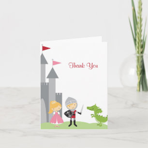Princess- och Knight Note Card Tack Kort