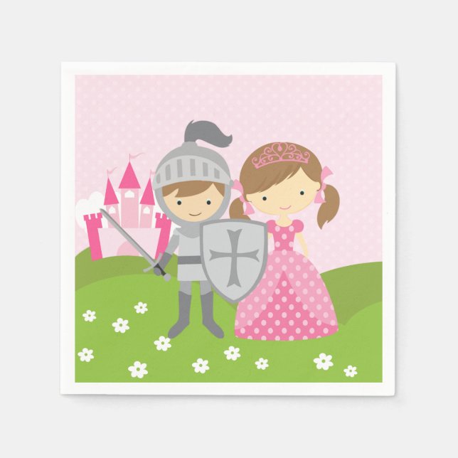 Princess och Knight party napkins Pappersservett (Framsidan)