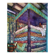 Princess och Pea av Edmund Dulac