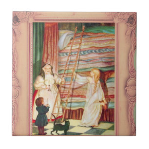 Princess och Pea Hans Andersen Keramiska plattor Kakelplatta