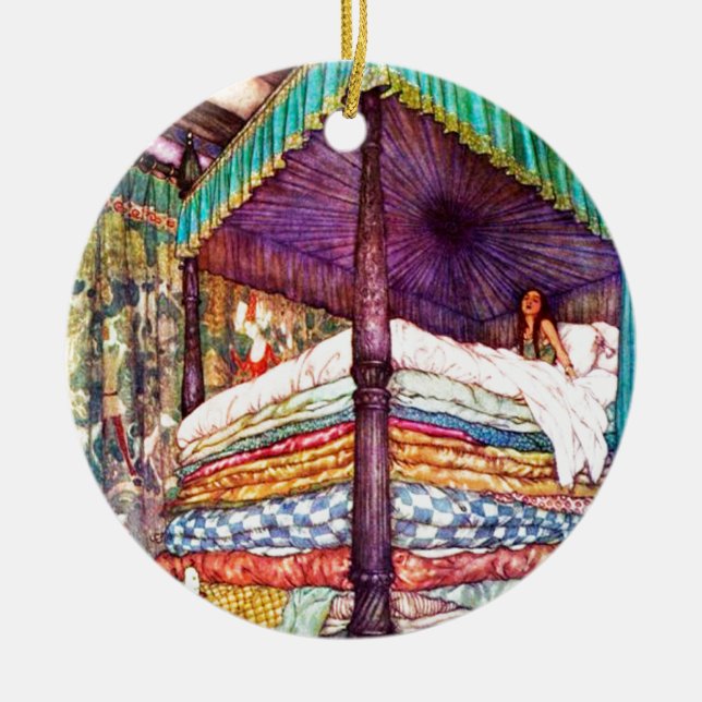 Princess och Pea Julgransprydnad Keramik (Framsidan)