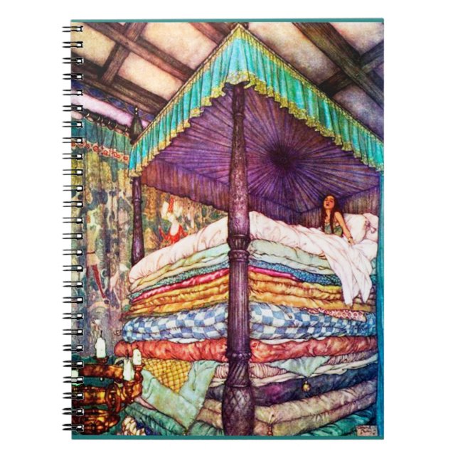Princess och Pea Notebook Anteckningsbok (Framsidan)
