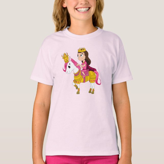 Princess och pony tecknad t shirt (Framsida)