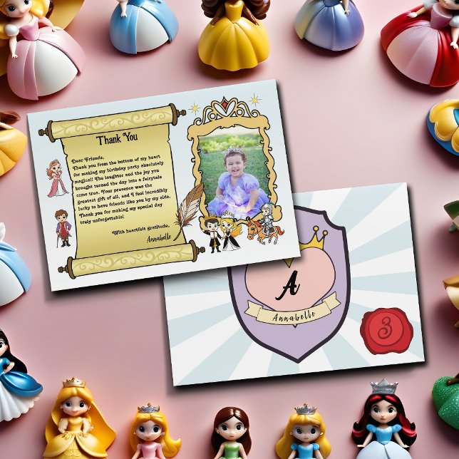 Princess och Prince Fairytale Cute Royal Photo Tack Kort (Skapare uppladdad)