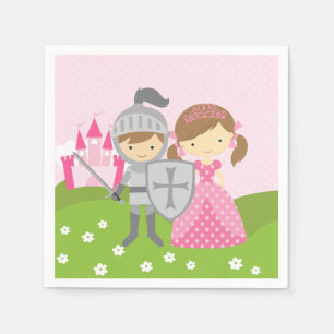 Princess- och riddarepartyservetter pappersservett