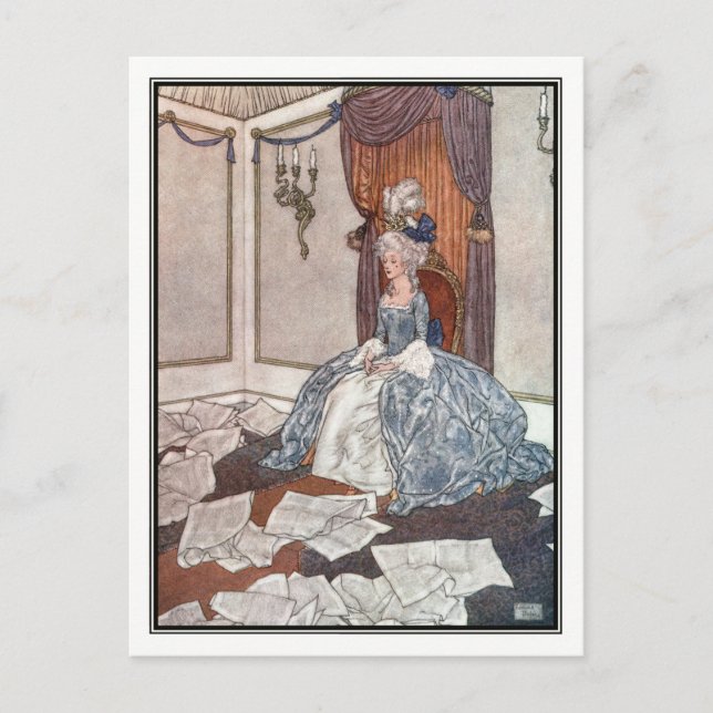 Princess och tidningarna av Edmund Dulac Vykort (Framsida)