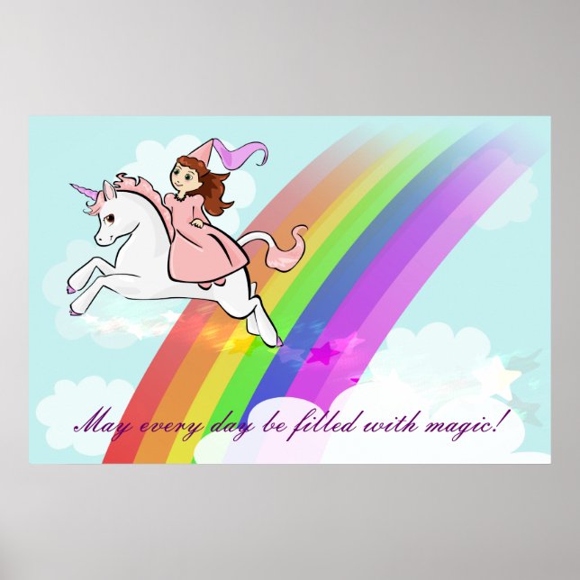 Princess och Unicorn Poster (Framsidan)