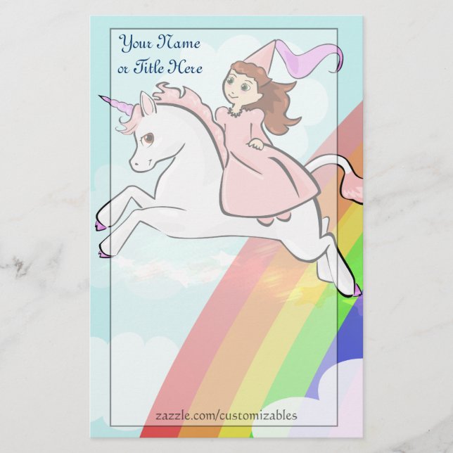 Princess och Unicornbrevpapper Brevpapper (Framsida)