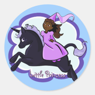 Princess och Unicornklistermärke Runt Klistermärke