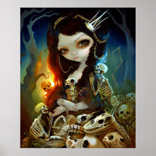 Princess of Bones ART PRINT Lowbrow Art Skeleton Poster