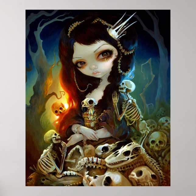 Princess of Bones ART PRINT Lowbrow Art Skeleton Poster (Framsidan)
