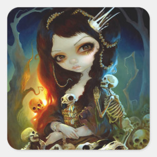 "Princess of Bones" Sticker Fyrkantigt Klistermärke