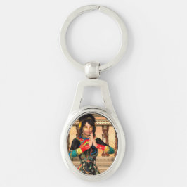 Princess of China Ovalt Silverfärgad Nyckelring