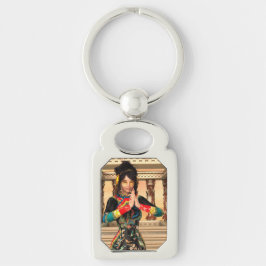 Princess of China Rektangulärt Silverfärgad Nyckelring