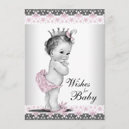 Princess Önskemål för Baby Card Flicka Shower Rådkort