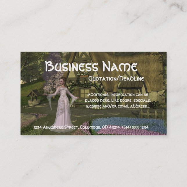 Princess på stugavisitkortarna (fastighetsmäklare) visitkort (Framsida)