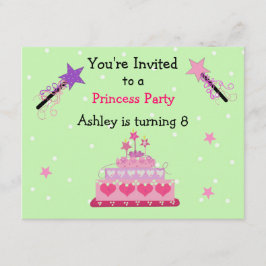 Princess Party Birthday bjudande Inbjudningar