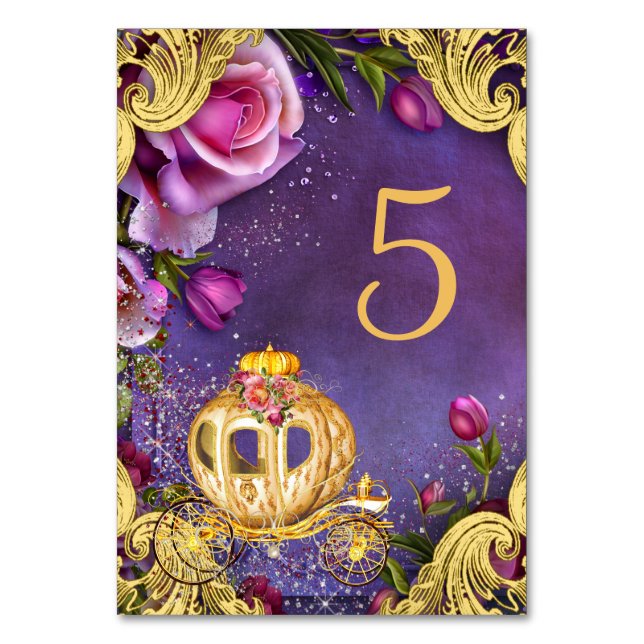 Princess Party Bord Cards Bordsnummer (Framsidan)