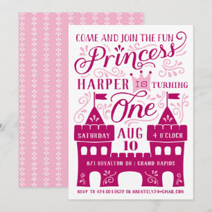 Princess Party Girl's First Birthday Investigation Inbjudningar