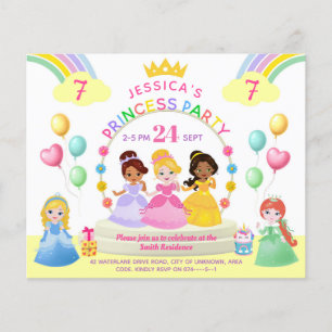 Princess Party Kid Birthday bjudande