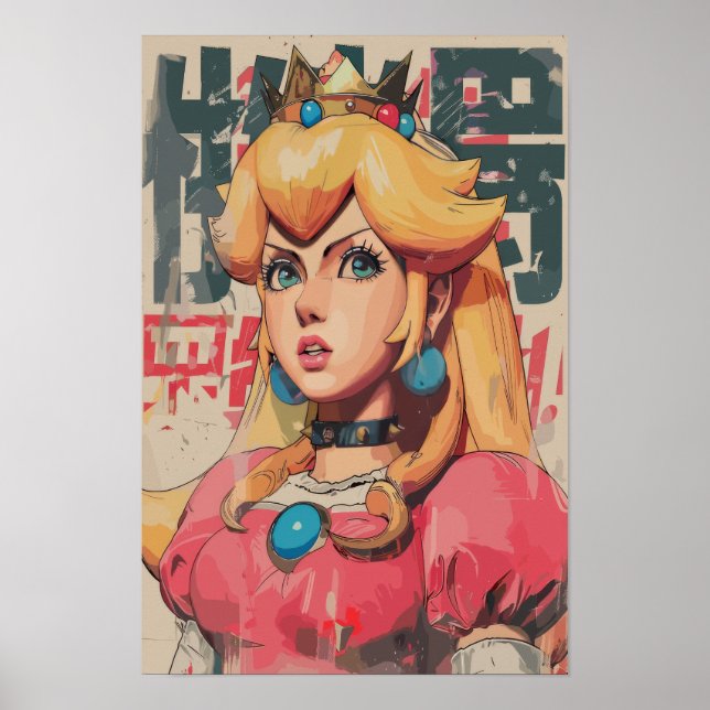 Princess Peach japansk Art Stil Poster (Framsidan)