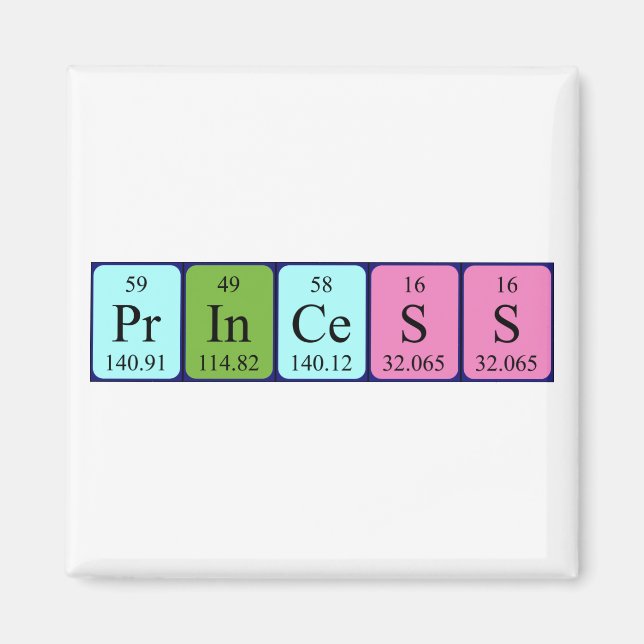 Princess periodisk bord namn magnet (Framsidan)