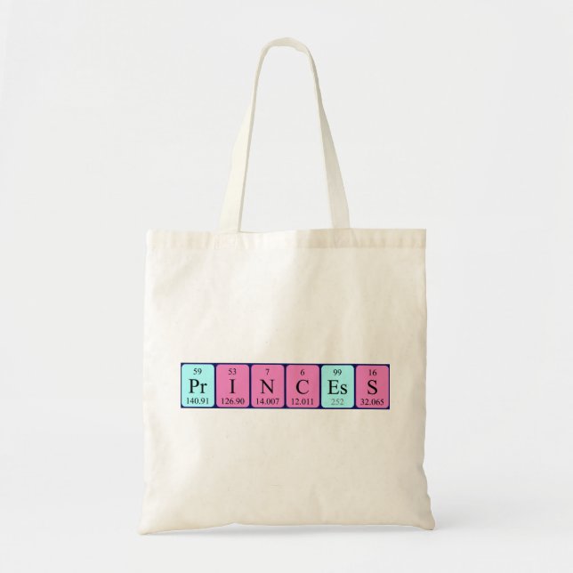 Princess Periote bord namn tote bag Tygkasse (Framsidan)