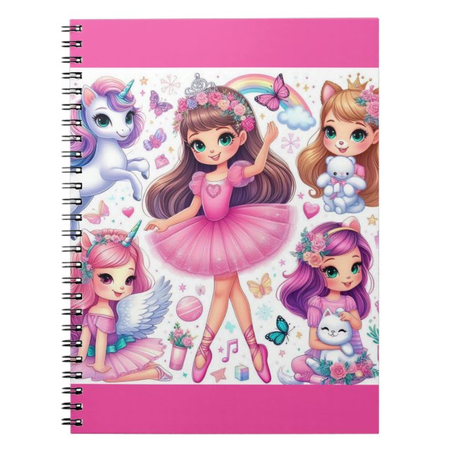 Princess & Pets Notebook Anteckningsbok (Framsidan)