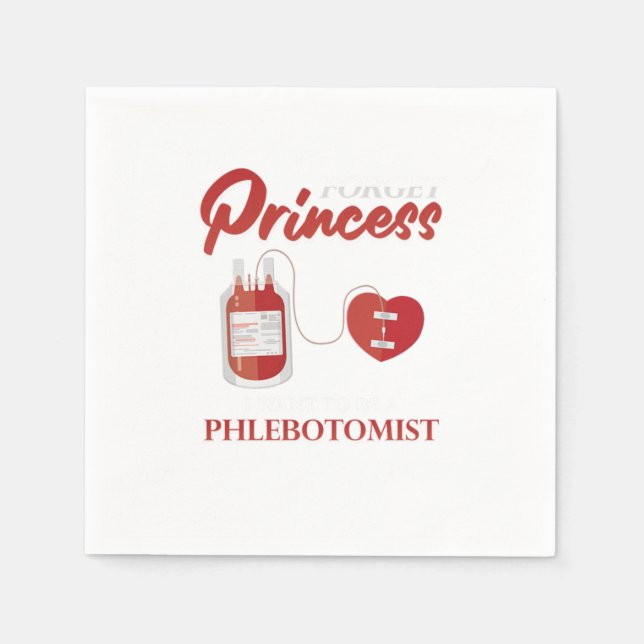 Princess Phlebotomist Phlebotomy Blood Syringe Gif Pappersservett (Framsidan)
