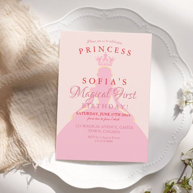 Princess Photo 1:a födelsedag Inbjudningar (Skapare uppladdad)