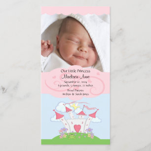 Princess PHOTO Birth Notice Meddelande