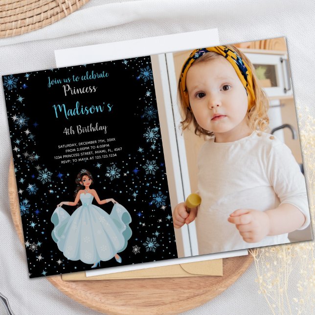 Princess Photo Birthday bjudande Inbjudningar (Princess Photo Birthday Invitations)