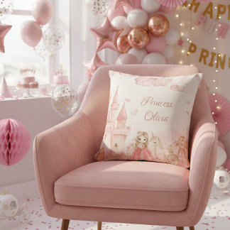 Princess Pink Castle Unicorn Birthday Party  Kudde