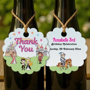 Princess & Prince Fairytale Castle Cute Tack Gåvor Etiketter