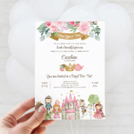 Princess Prince & Knight Tea Party Birthday Inbjud Inbjudningar