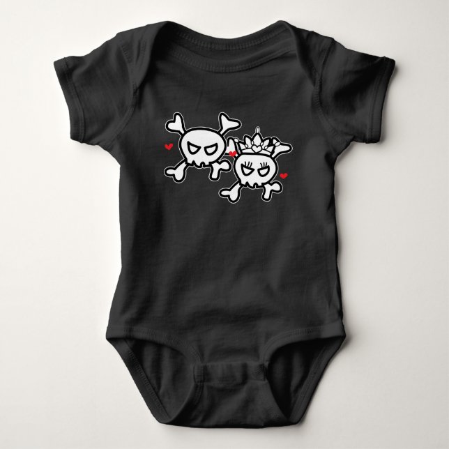Princess & Prince Skull & Kor Bones T Shirt (Framsida)